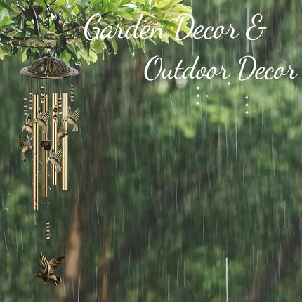 35in Hummingbird Wind Chimes, Beautiful Outdoor Gift for Women & Moms