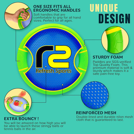Bouncy Paddle and Ball Catch Game Soft Foam Outdoor Indoor Toy Kids