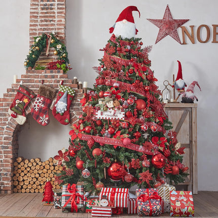 24PCS Red Christmas Balls – 1.57" Shatterproof Ornaments for Trees