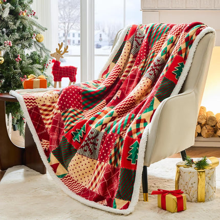 Cozy Christmas Throw Blanket – Sherpa Fleece, 50"x60", Perfect Gift for Women