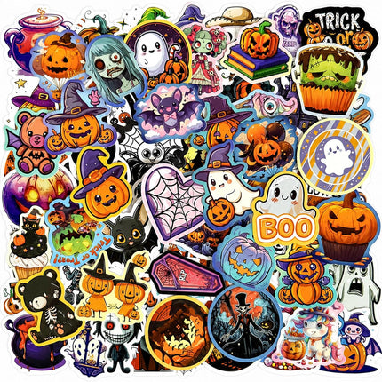 100-Piece Halloween Stickers, Waterproof Vinyl Horror Party Favors, No-Residue
