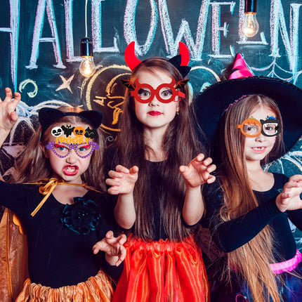 12-Piece Halloween Paper Glasses, Party Favors, Costume Accessories & Photo Props