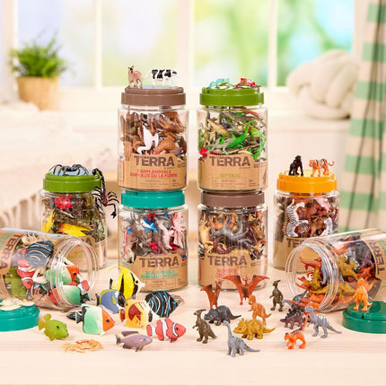 60-Piece Safari Animal Figurines – Mini Wild Animals Educational Toy Set