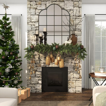 4 Metal Tibetan Cow Bells – Handmade Gold Bells on 29" Jute Hanging Rope