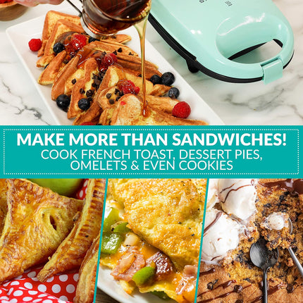 MyMini Personal Sandwich Maker Mint Green Nonstick Panini Press Pizza Pockets Quesadillas