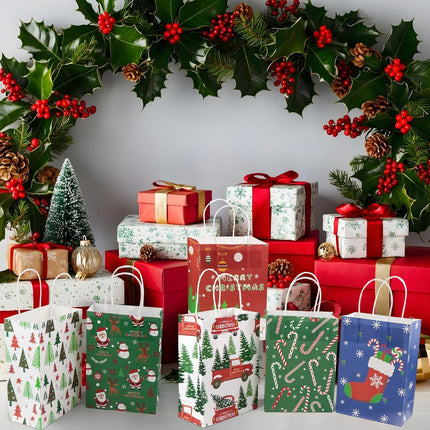 12-Pack Small Christmas Gift Bags – Perfect for Holiday Gifts & Stocking Stuffers