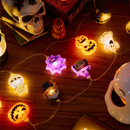 Halloween String Lights 10FT 20 LED, 8 Flash Modes & Timer, Battery Operated