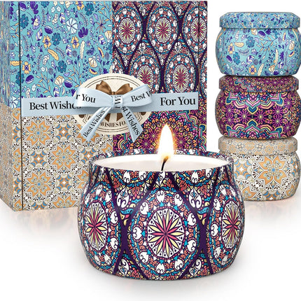 4 Pack Soy Wax Candles – Long-Lasting 120H, Ideal Birthday Gift