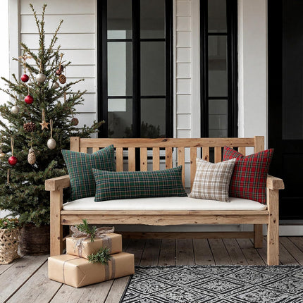 2 Pack Green Scottish Tartan Throw Pillow Covers – Farmhouse Classic 18x18