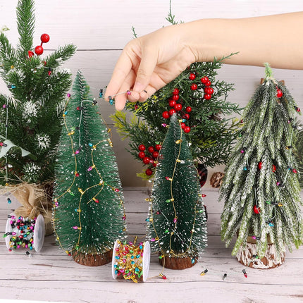 Mini Dollhouse Christmas Lights – 2 Rolls Fake String Lights for Fairy Crafts