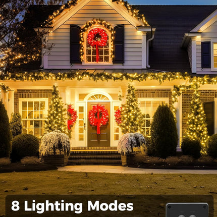 Waterproof Solar String Lights 40ft – 100 LEDs, 8 Modes for Outdoor Use