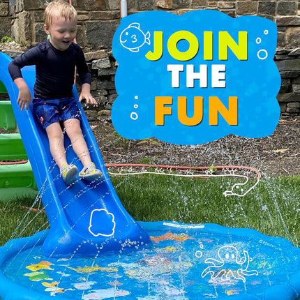 3 in 1 Splash Pad Sprinkler Pool Kids Baby Water Toy Outdoor Play Mat 60