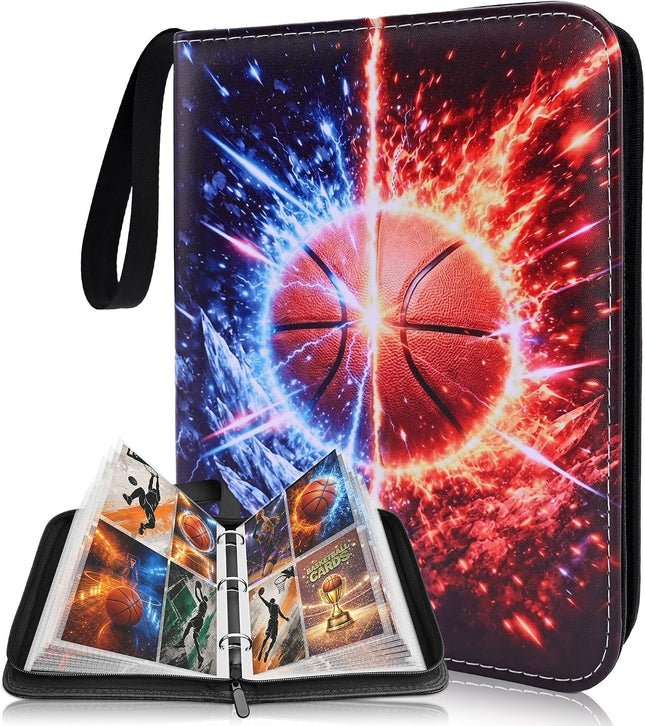 Basketball Card Binder 440 Pockets, Trading Card Album Zipper & Removable Sleeves