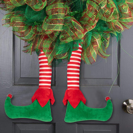 Christmas Elf Tree Topper with Stuffed Legs – Festive Indoor/Outdoor Holiday Decor