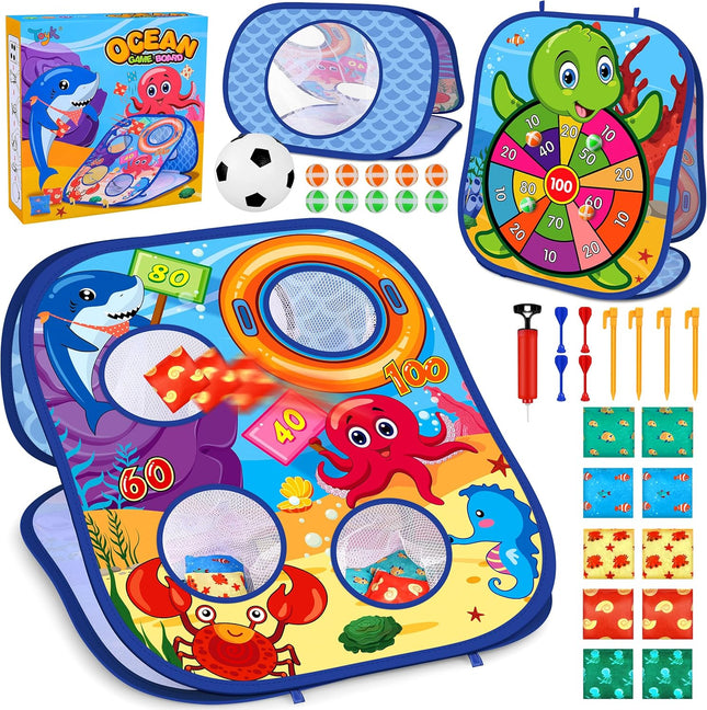 Animal Bean Bag Toss Game for Kids, Outdoor Party Fun & Birthday Gift