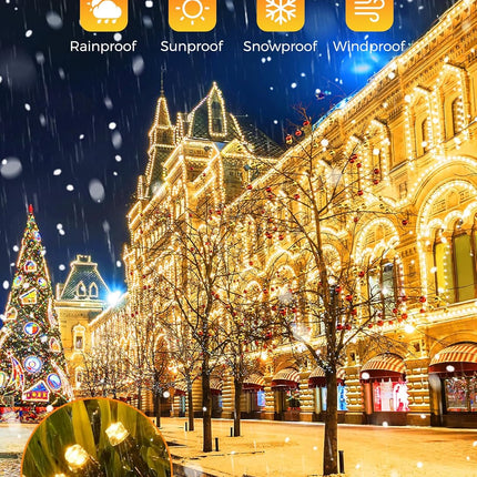 Waterproof Solar String Lights 40ft – 100 LEDs, 8 Modes for Outdoor Use