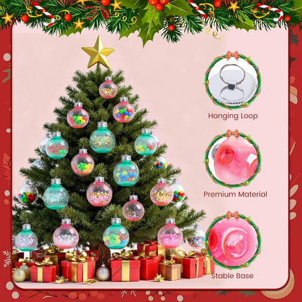 Christmas Shot Glass Ornaments – 6 PCS Spirit Glass Holiday Decor