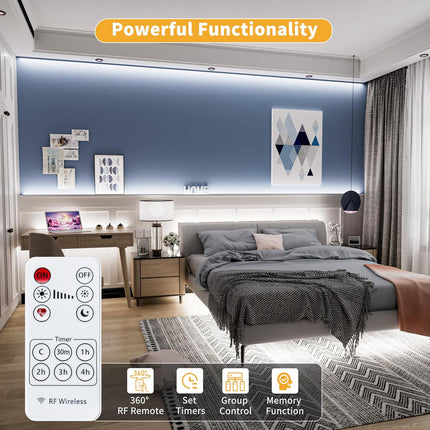 5V USB COB LED Strip Light – 6.56ft, Dimmable 6000K Daylight White with RF Remote