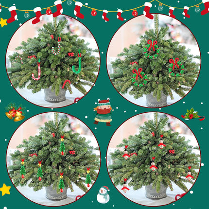 Christmas Beaded Ornament Kit, DIY Wreath & Candy Cane Crafts for Kids & Families