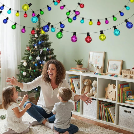 2D Flat Light Bulb Garland Kit | Colorful Christmas Party Decoration Banner