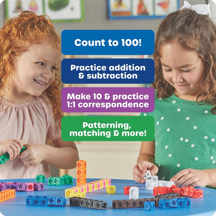 100 MathLink Cubes Set STEM Activities Math Manipulatives Homeschool Kids