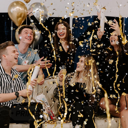 2 PCS Gold Star Confetti Cannon Poppers NYE 2026 Party Celebration