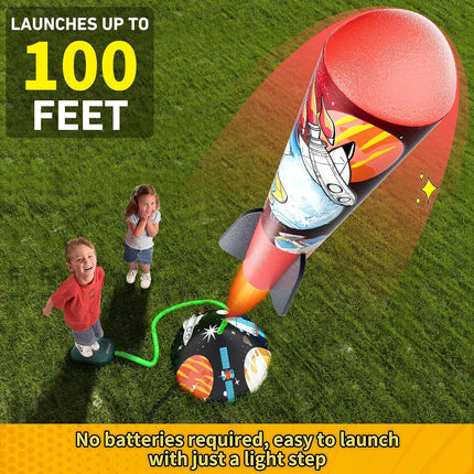 Rocket Launcher for Kids – Outdoor Fun with 8 Foam Rockets, Age 3+