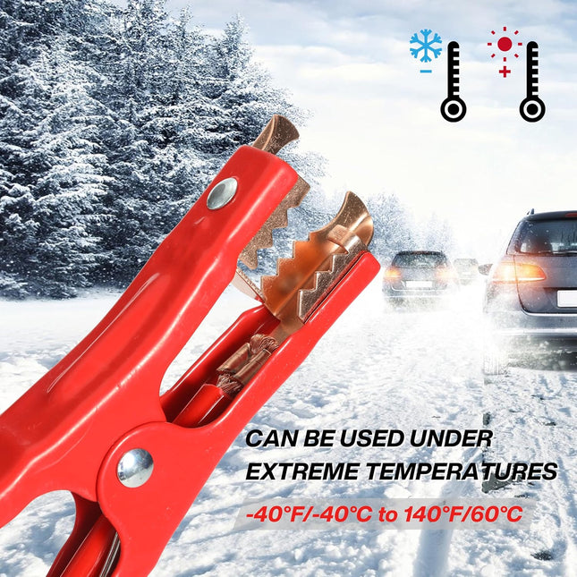 6 Gauge 16FT Jumper Cables for Car Batteries – Heavy Duty Booster Cables with Carry Bag