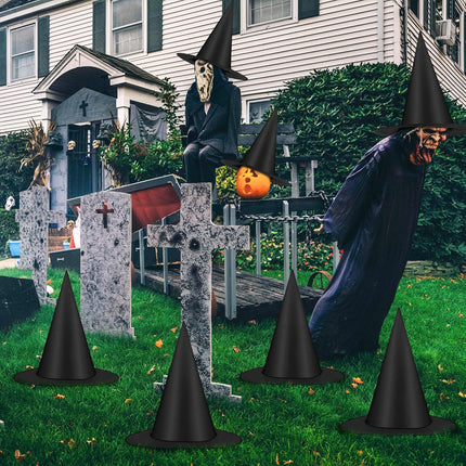12-Piece Halloween Witch Hats with 328FT Cord, Hanging Porch & Yard Decorations