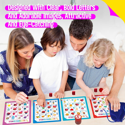 Alphabet Phonics Bingo Game ABC Letters CVC Words Learning Toy Ages 4+