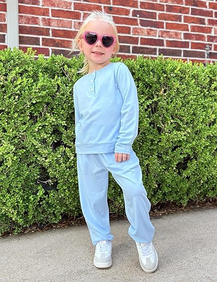Girls 2PC Outfit Set Long Sleeve Top Pants Pockets Size 7-8 Years