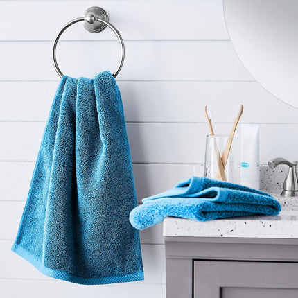 8-Pack Quick-Dry Cotton Hand Towels – Soft, Absorbent, Lake Blue