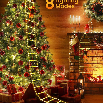 LED Christmas Ladder Lights – 10ft Santa Light Decor for Tree, Wall, Garden