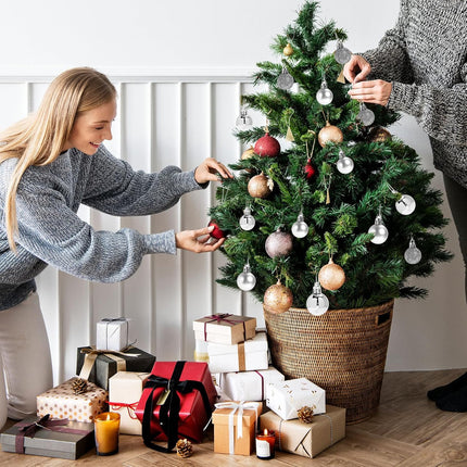24-Pack Mini Silver Christmas Balls – Shatterproof Tree & Party Decorations