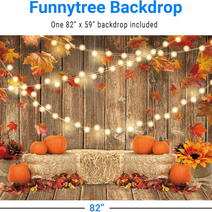 Fall Harvest Backdrop 7x5ft – Pumpkin, Maple Leaves, Photo Booth Prop