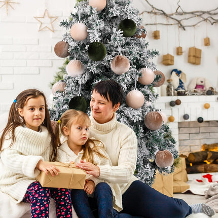 15PCS Velvet Christmas Ornaments – Shatterproof Balls in Multicolor Set