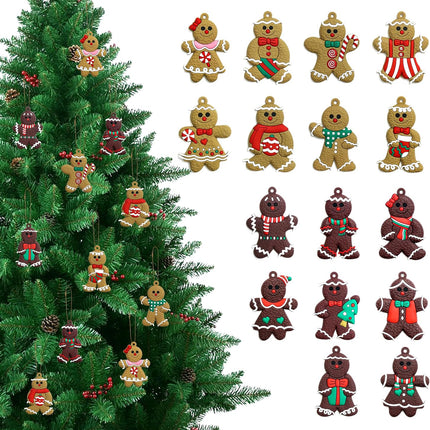 16-Piece Gingerbread Man Ornaments for Christmas Tree, Gift Box Included