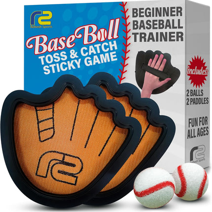 Toss & Catch Ball Game Set with Sticky Balls & Beginner Baseball Glove