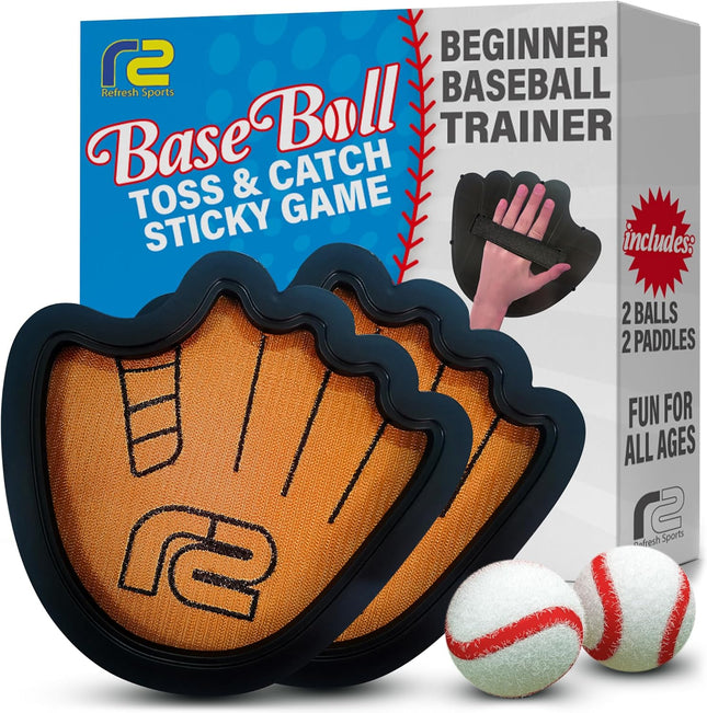 Toss & Catch Ball Game Set with Sticky Balls & Beginner Baseball Glove