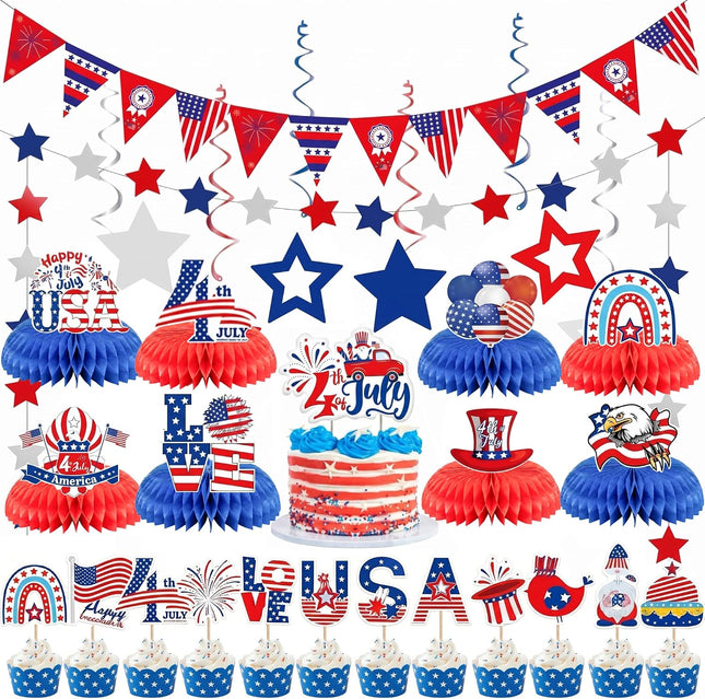 4th of July Decorations Set Patriotic Party Supplies Independence Day Decor