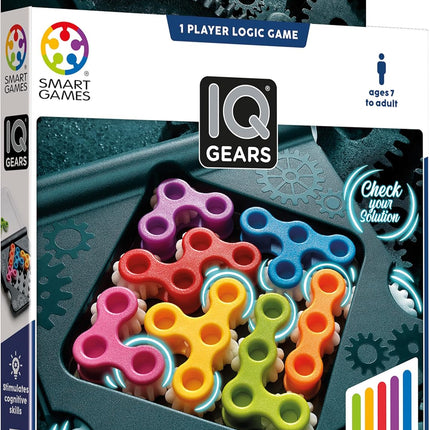 IQ Gears Portable Brain Teaser Game for Kids & Adults Travel Fun