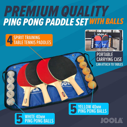 Ping Pong Paddle Set 4 Rackets 10 3 Star Balls Case Indoor Outdoor Table Tennis