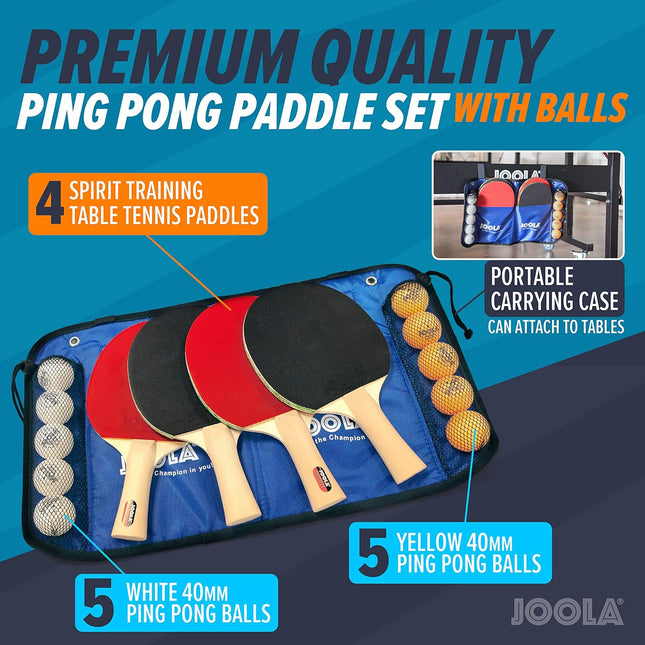 Ping Pong Paddle Set 4 Rackets 10 3 Star Balls Case Indoor Outdoor Table Tennis