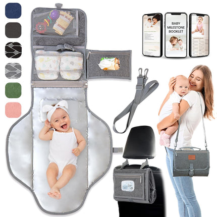 Portable Baby Changing Pad – Soft, Waterproof with Wipes Pockets