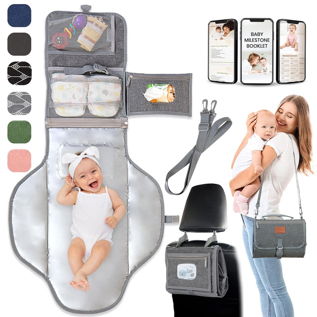 Portable Baby Changing Pad – Soft, Waterproof with Wipes Pockets