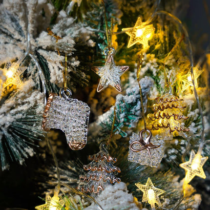 Glass Christmas Tree Ornaments 2 Inch Set of 4 Mini Blown Glass Decor