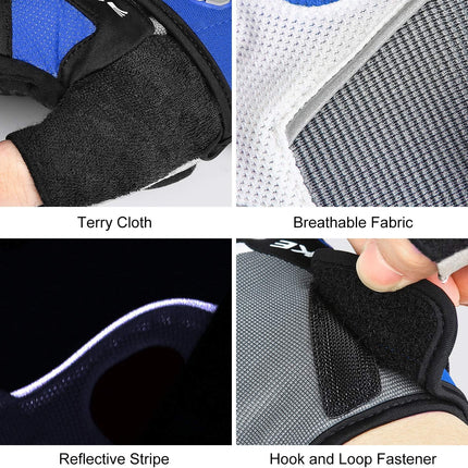 5mm Padded Half-Finger Cycling Gloves, Anti-Slip Shock Absorbing Breathable Biking