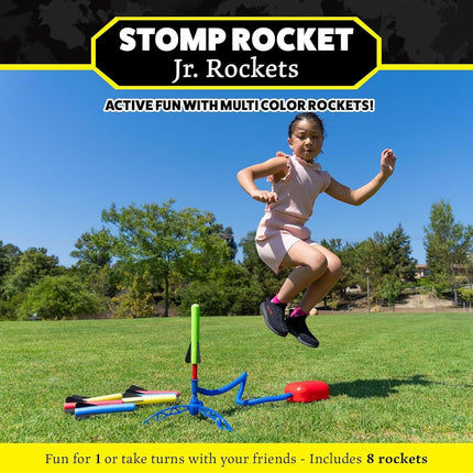 Kids Rocket Launcher Set with 8 Foam Rockets STEM Outdoor Toy Ages 3+