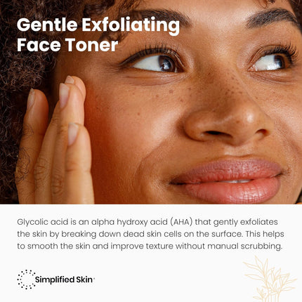Glycolic Acid Toner 8% – Hydrating AHA Face Toner with Aloe & Rosemary, 8oz