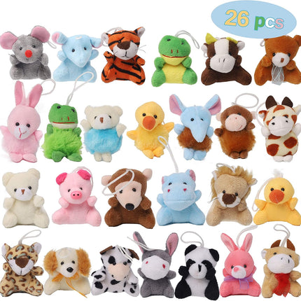 26-Pack Mini Animal Plush Toys – Cute Stuffed Keychains for Kids & Party Favors